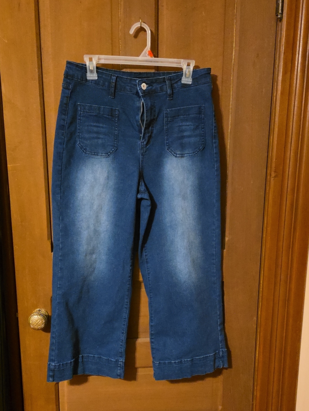 Women’s Mid-Rise Wide-Leg Crop Jeans - Blue